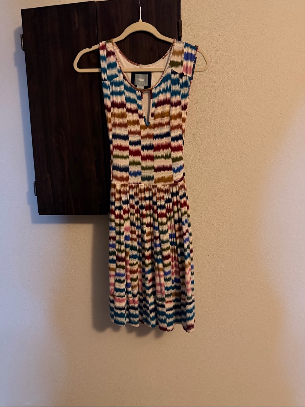 Maeve Multicolor Striped Ikat-Print Sleeveless Dress